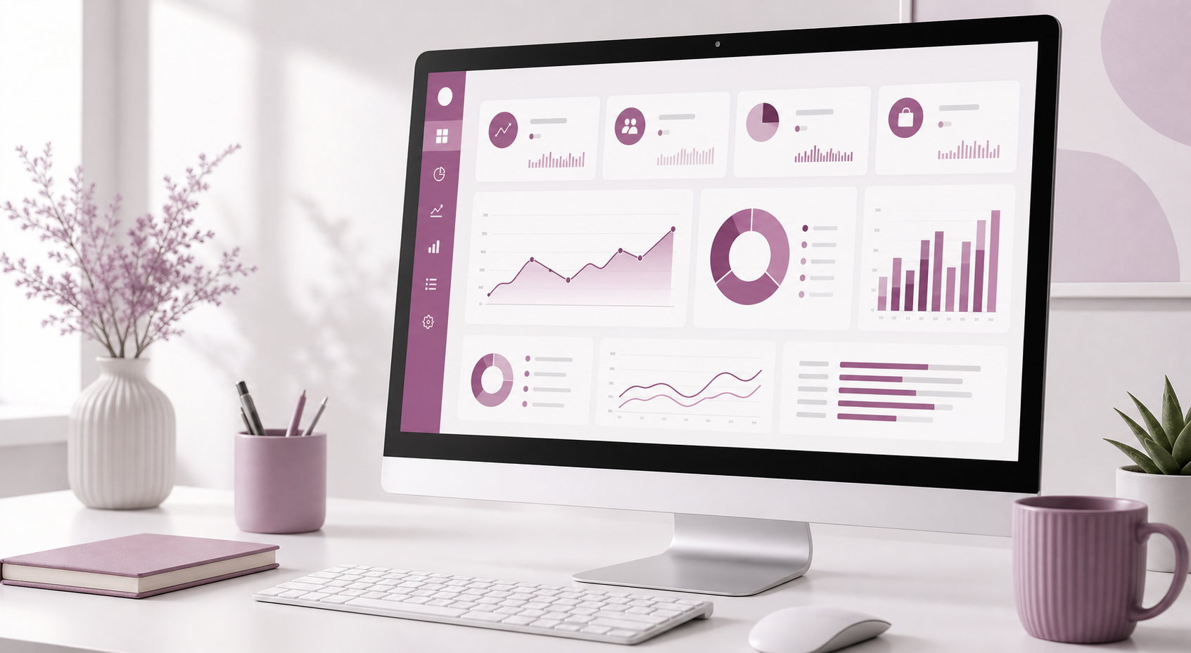 Business report dashboard displayed on a computer monitor